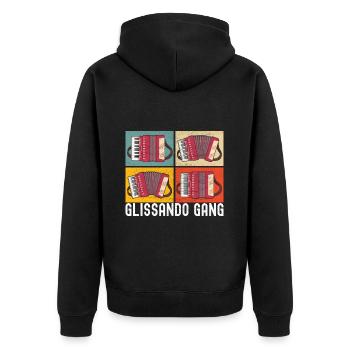 Akkordeon Instrument Akkordeonspieler - Unisex Premium Bio Zip Hoodie - Schwarz - Hinten - Nico (187cm)