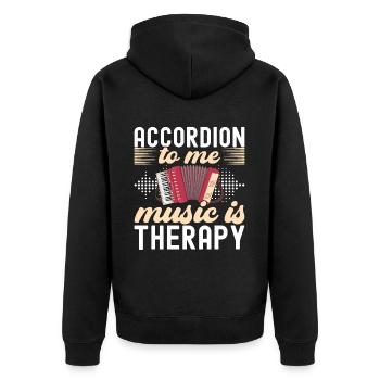 Akkordeon Instrument Akkordeonspieler - Unisex Premium Bio Zip Hoodie - Schwarz - Hinten - Nico (187cm)