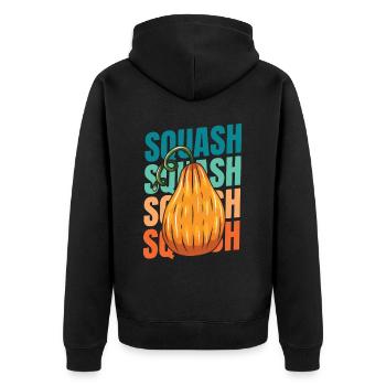 Squash - Unisex Premium Organic Zip Hoodie - black - Back - Nico (187cm)