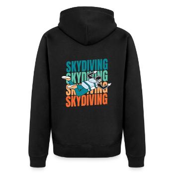 Fallschirmspringer Fallschirmspringen - Unisex Premium Bio Zip Hoodie - Schwarz - Hinten - Nico (187cm)