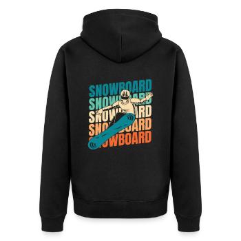 Snowboard Snowboarder - Unisex Premium Bio Zip Hoodie - Schwarz - Hinten - Nico (187cm)