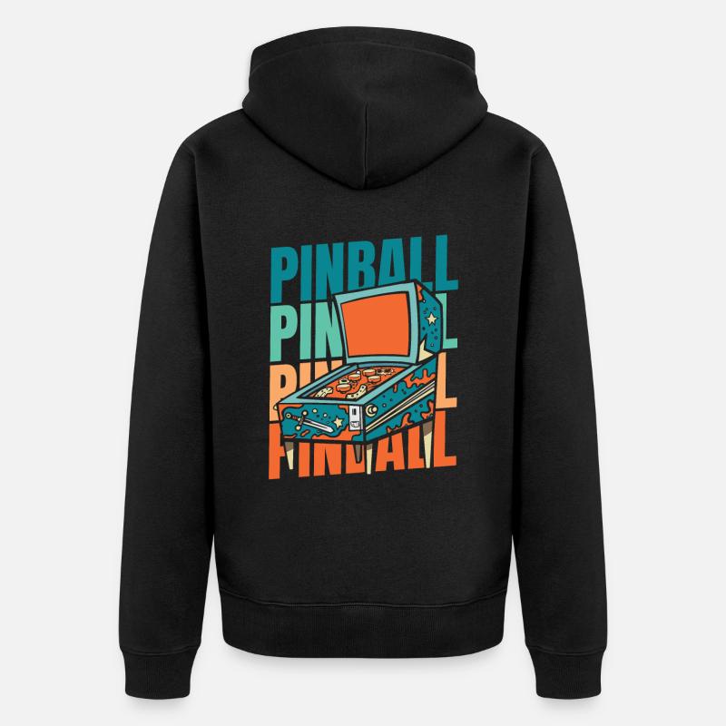 Pinball - Unisex Premium Bio Zip Hoodie - Schwarz