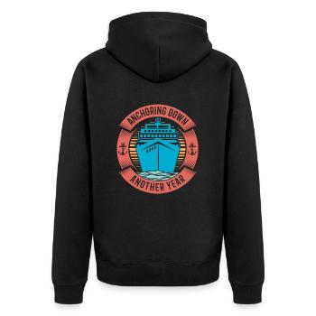 Kreuzfahrt Birthday Cruise - Unisex Premium Bio Zip Hoodie - Schwarz - Hinten - Nico (187cm)