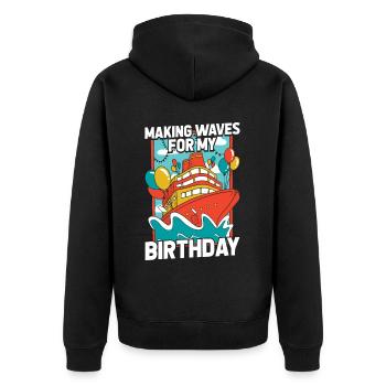 Croisière d’anniversaire à Kreuzfahrt - Veste à capuche bio Premium Unisexe - noir - Dos - Nico (187cm)