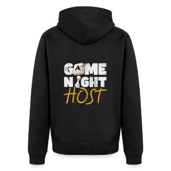 Board game - Unisex Premium Organic Zip Hoodie - black - Back - Nico (187cm)