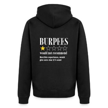 Burpees Fitness Cadeau de musculation Burpee - Veste à capuche bio Premium Unisexe - noir - Dos - Nico (187cm)