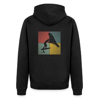 Wingfoil Surfer Wingfoiling Hydrofoil Kitefoil - Unisex Premium Organic Zip Hoodie - black - Back - Nico (187cm)
