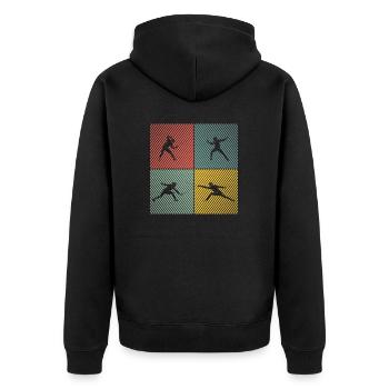 Fechten Game Gamer Fechterin Spiel Fechten Fechter - Unisex Premium Bio Zip Hoodie - Schwarz - Hinten - Nico (187cm)