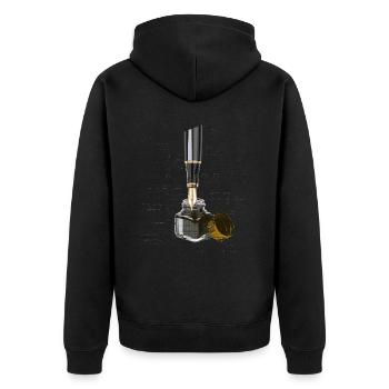 Encre et stylo plume Stylo plume - Veste à capuche bio Premium Unisexe - noir - Dos - Nico (187cm)