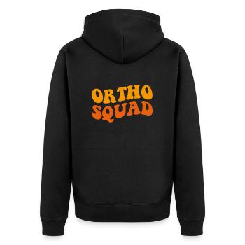 Ortho surgeon, Nurse Doctor assistant orthopedic - Unisex Premium Bio Zip Hoodie - Schwarz - Hinten - Nico (187cm)