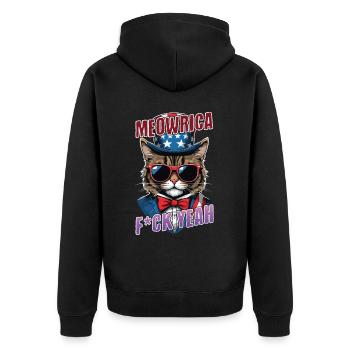 Drôle Meowrica Cat Cat Lat Lover Design pour - Veste à capuche bio Premium Unisexe - noir - Dos - Nico (187cm)