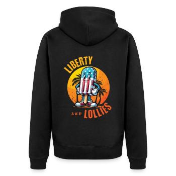 Liberty Et Suces Design Vintage Rétro - Veste à capuche bio Premium Unisexe - noir - Dos - Nico (187cm)