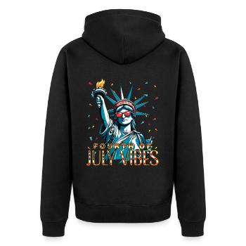 Ambiance du 4 juillet, célébrations de la Statue de la Liberté - Veste à capuche bio Premium Unisexe - noir - Dos - Nico (187cm)