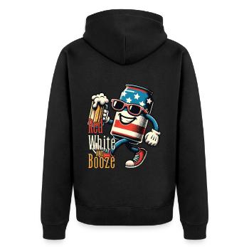 Rouge Blanc Alcool Rétro Vintage Design - Veste à capuche bio Premium Unisexe - noir - Dos - Nico (187cm)