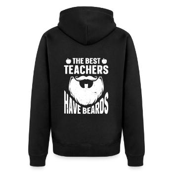 Beard Quote Bearded Men - Unisex Premium Bio Zip Hoodie - Schwarz - Hinten - Nico (187cm)