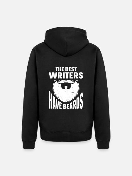 Beard Quote Bearded Men - Unisex Premium Bio Zip Hoodie - Schwarz