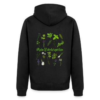 My Herb Garden - Herbs - Unisex Premium Organic Zip Hoodie - black - Back - Nico (187cm)