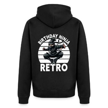 Birthday Ninja Birthday Party Theme Bday Ninja - Unisex Premium Organic Zip Hoodie - black - Back - Nico (187cm)