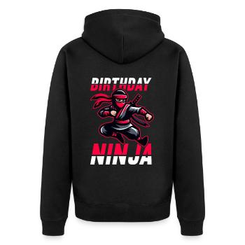 Birthday Ninja Birthday Party Theme Bday Ninja - Unisex Premium Organic Zip Hoodie - black - Back - Nico (187cm)