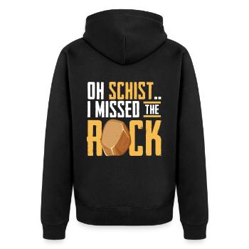 Rock Hunting Mineral Hunter - Unisex Premium Organic Zip Hoodie - black - Back - Nico (187cm)