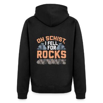 Rock Hunting Mineral Hunter - Unisex Premium Organic Zip Hoodie - black - Back - Nico (187cm)