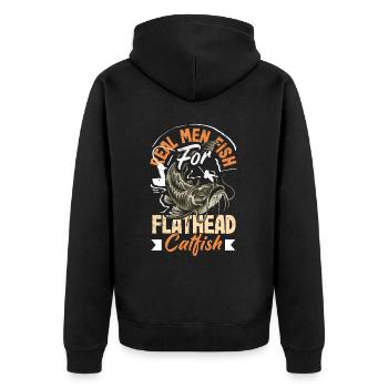 Drôle d’amateur de poisson-chat poisson à tête plate - Veste à capuche bio Premium Unisexe - noir - Dos - Nico (187cm)