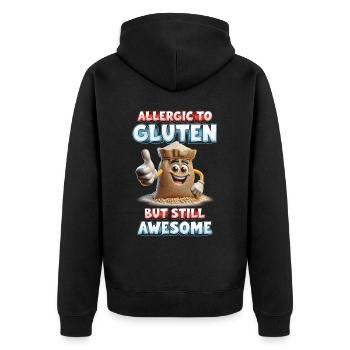 Allergie au gluten Intolérance au gluten - Veste à capuche bio Premium Unisexe - noir - Dos - Nico (187cm)