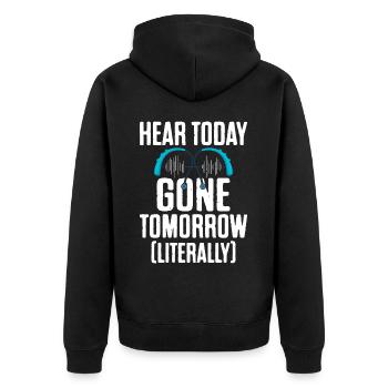 Deaf Pride ASL - Unisex Premium Organic Zip Hoodie - black - Back - Nico (187cm)