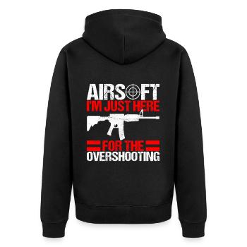 Airsoft Gun Airsoft Hobby - Unisex Premium Organic Zip Hoodie - black - Back - Nico (187cm)