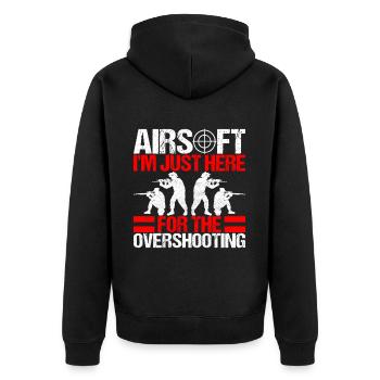 Airsoft Gun Airsoft Hobby - Unisex Premium Organic Zip Hoodie - black - Back - Nico (187cm)
