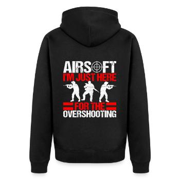 Airsoft Gun Airsoft Hobby - Unisex Premium Organic Zip Hoodie - black - Back - Nico (187cm)