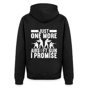Airsoft Gun Airsoft Hobby - Unisex Premium Organic Zip Hoodie - black - Back - Nico (187cm)