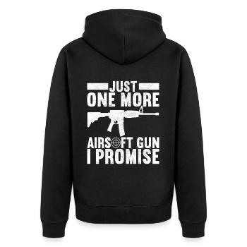 Airsoft Gun Airsoft Hobby - Unisex Premium Organic Zip Hoodie - black - Back - Nico (187cm)