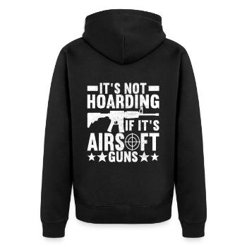 Airsoft Gun Airsoft Hobby - Unisex Premium Organic Zip Hoodie - black - Back - Nico (187cm)