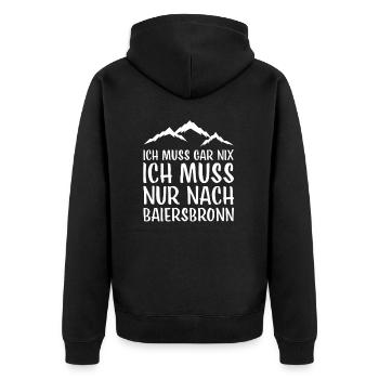 Baiersbronn I Schwarzwald Urlaub Motiv für Wäller - Unisex Premium Bio Zip Hoodie - Schwarz - Hinten - Nico (187cm)