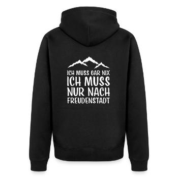 Freudenstadt I Schwarzwald Urlaub Motiv für Wäller - Unisex Premium Bio Zip Hoodie - Schwarz - Hinten - Nico (187cm)