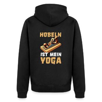 Schreiner I Tischler Meister Motiv für Zimmermann - Unisex Premium Bio Zip Hoodie - Schwarz - Hinten - Nico (187cm)