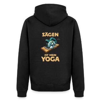Schreiner I Tischler Meister Motiv für Zimmermann - Unisex Premium Bio Zip Hoodie - Schwarz - Hinten - Nico (187cm)
