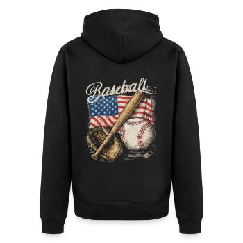 Baseball Hommes Femmes Enfants Joueur Lanceur Softball - Veste à capuche bio Premium Unisexe - noir - Dos - Nico (187cm)