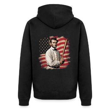 Baseball Men Women Kids Player Pitcher Softball - Unisex Premium Bio Zip Hoodie - Schwarz - Hinten - Nico (187cm)