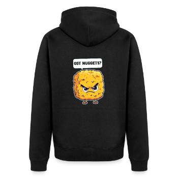 Chicken Nugget Got Nuggets? - Unisex Premium Bio Zip Hoodie - Schwarz - Hinten - Nico (187cm)
