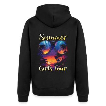 Summer Girls Tour - Unisex Premium Bio Zip Hoodie - Schwarz - Hinten - Nico (187cm)