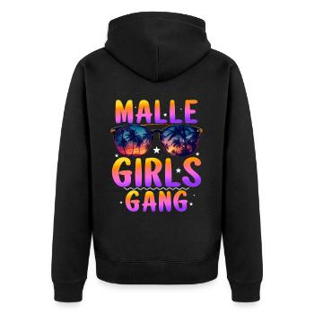 Malle Girls Gang - Unisex Premium Bio Zip Hoodie - Schwarz - Hinten - Nico (187cm)
