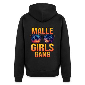 Malle Girls Gang - Unisex Premium Bio Zip Hoodie - Schwarz - Hinten - Nico (187cm)
