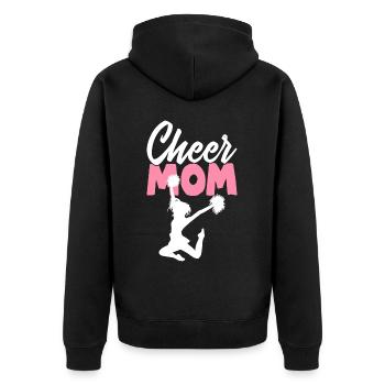Cheer Mom Cheerleading Cheerleader Cheer Squad - Unisex Premium Organic Zip Hoodie - black - Back - Nico (187cm)