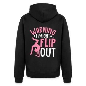 Funny Cheerleading Cheerleader Cheer Squad Might F - Unisex Premium Organic Zip Hoodie - black - Back - Nico (187cm)