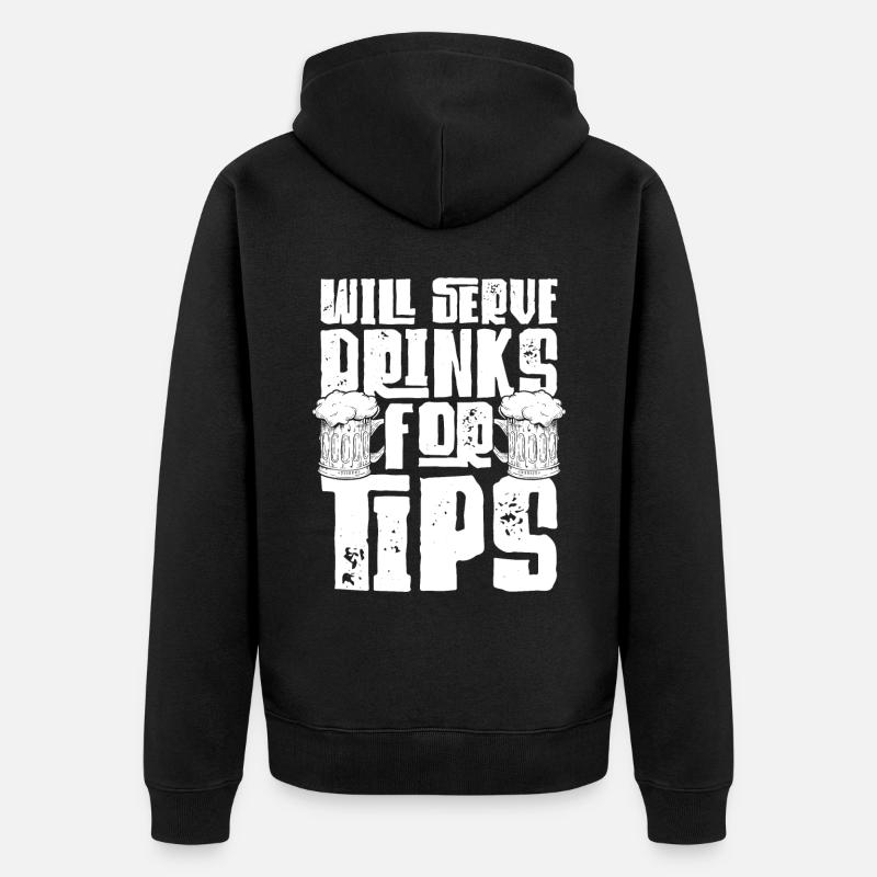 Barman Mixologue servira - Veste à capuche bio Premium Unisexe - noir