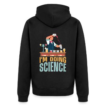Bartender Mixologist I'm Doing - Unisex Premium Bio Zip Hoodie - Schwarz - Hinten - Nico (187cm)