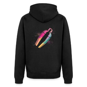 Bartender Mixologist Watercolors - Unisex Premium Organic Zip Hoodie - black - Back - Nico (187cm)