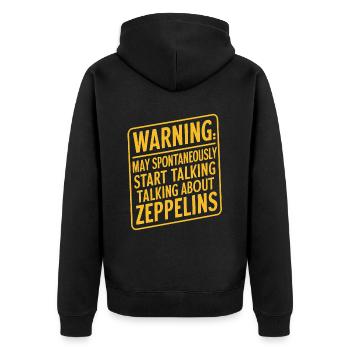 Luftschiff Zeppelin Geschenk - Unisex Premium Bio Zip Hoodie - Schwarz - Hinten - Nico (187cm)